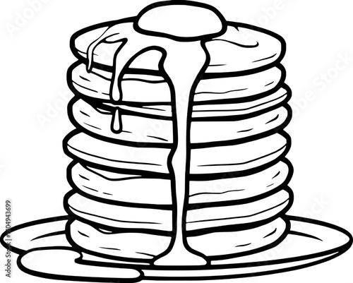 A Delicious Stack of Buttery Pancakes Drizzled With Sweet Syrup