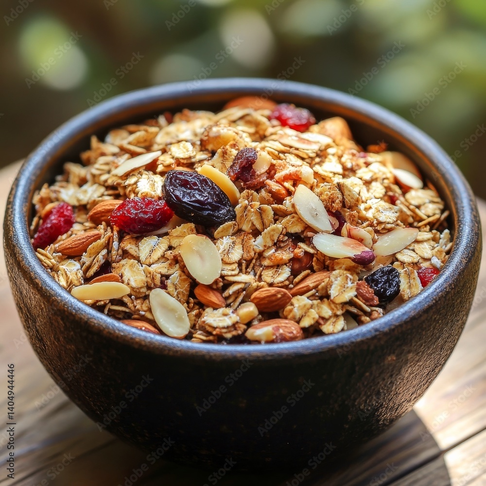 Granola/muesli: delicious, healthy, and packed with nuts and fruits.