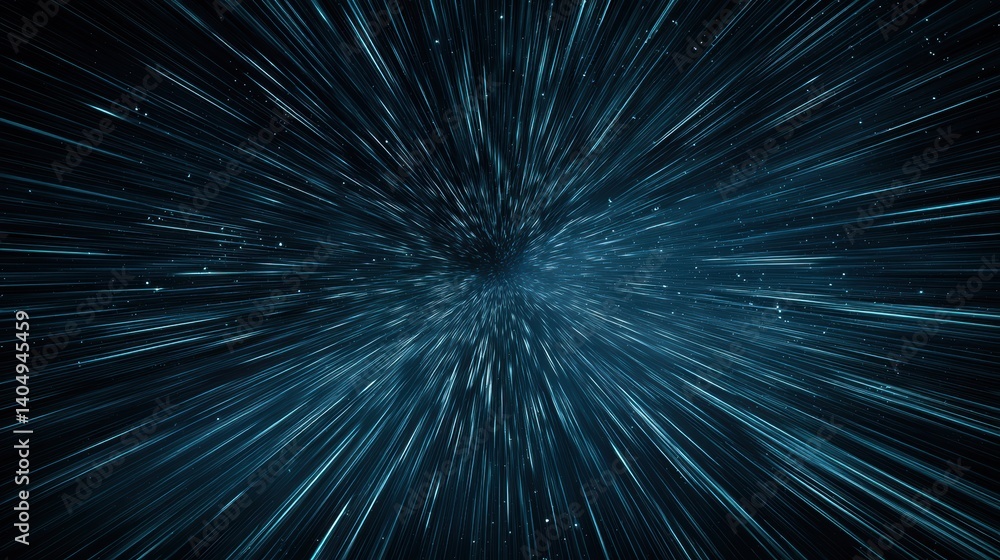 Fototapeta premium Hyperspace jump, star trails, cosmic speed, light speed travel