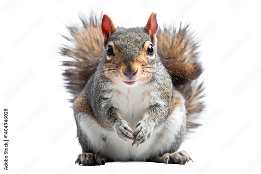 Fototapeta premium red squirrel on white background