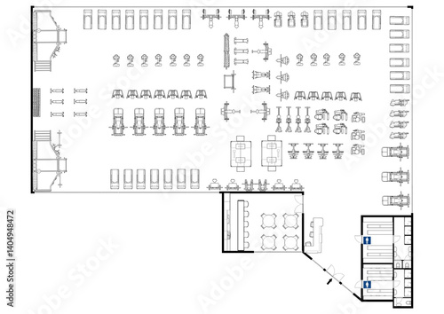 Floor plan gym. Fitness center 3d illustration. Fitness. Gym. Fitness club. Gym interior design.	