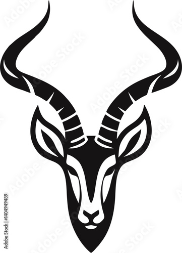 Wallpaper Mural antelope Tribal skull tattoo design vector silhouette with wings, a stag head illustration symbol Torontodigital.ca