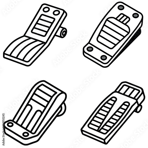 Vector Illustration of Various Industrial Control Components