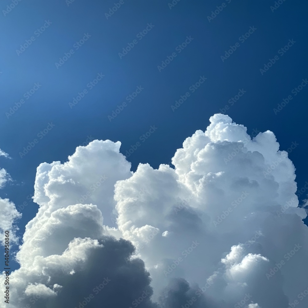 White clouds in a blue sky.