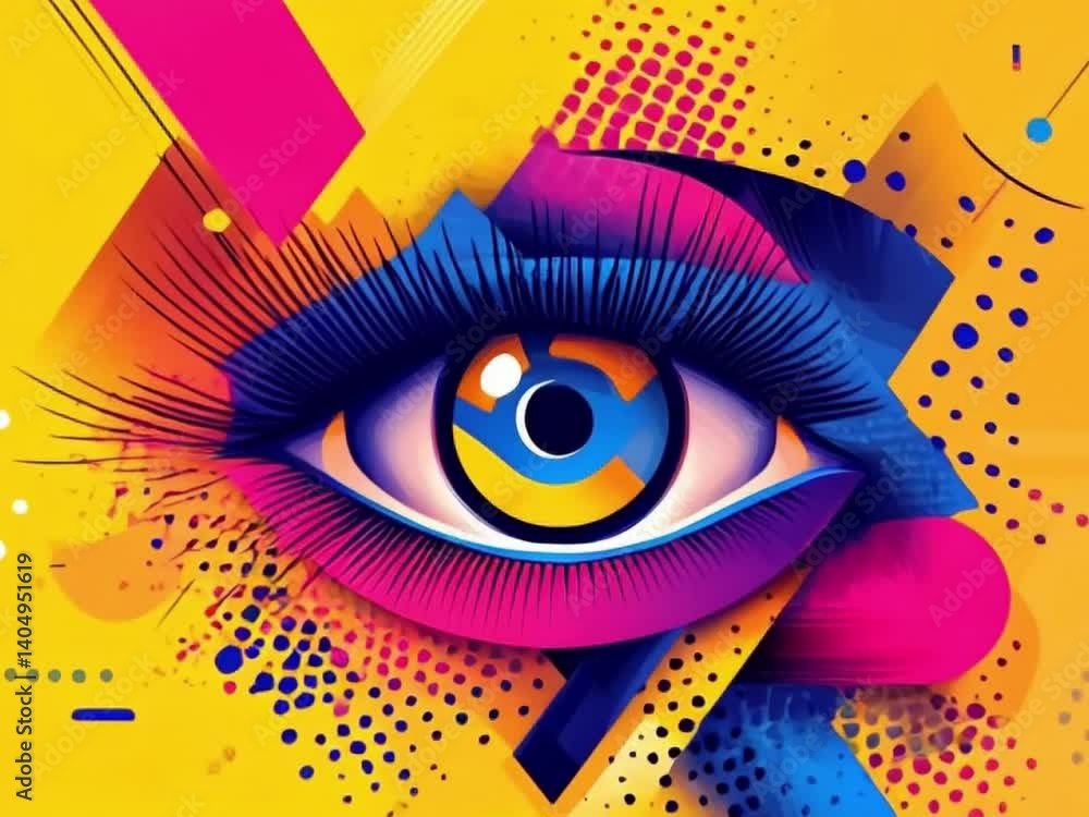 Colorful abstract style eye material
