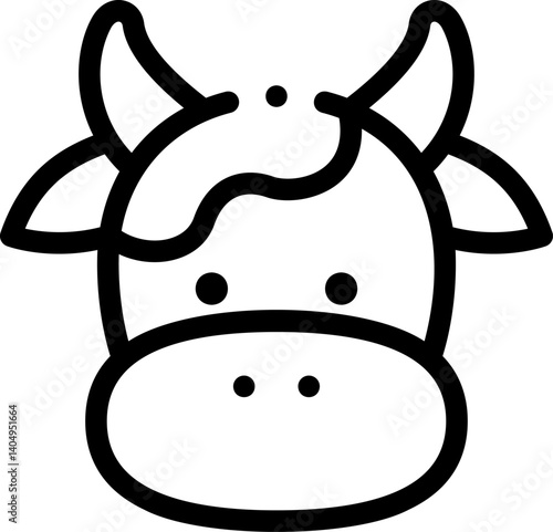 cow Illustration on a white background   