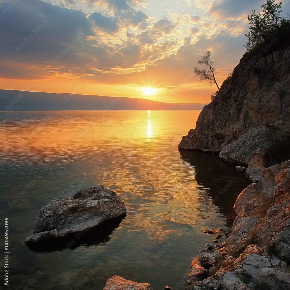 Olkhon Island: Baikal sunset.