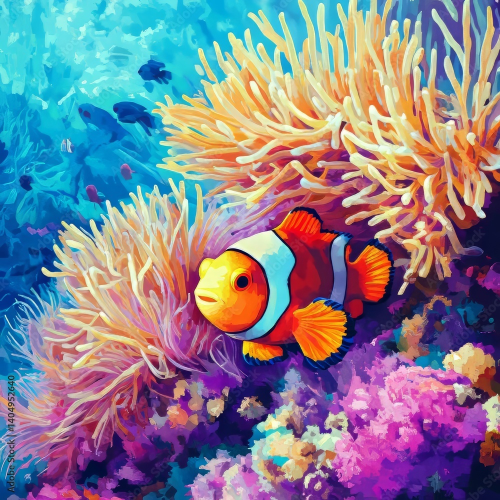 Reef: anemone and clownfish.