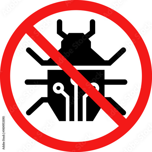 Antivirus bug icon in flat style.