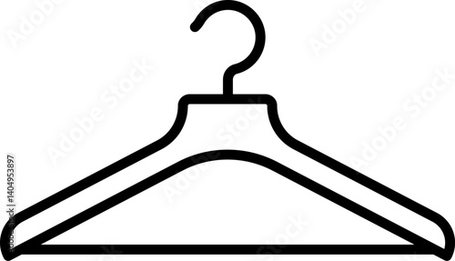 Hanger for garment icon in linear style.