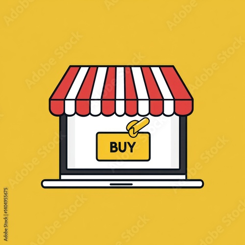 Digital storefront on laptop symbolizing online shopping experience