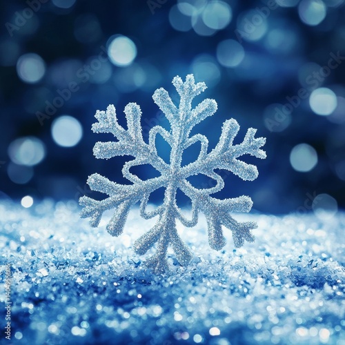 Winter background with Christmas snowflake.