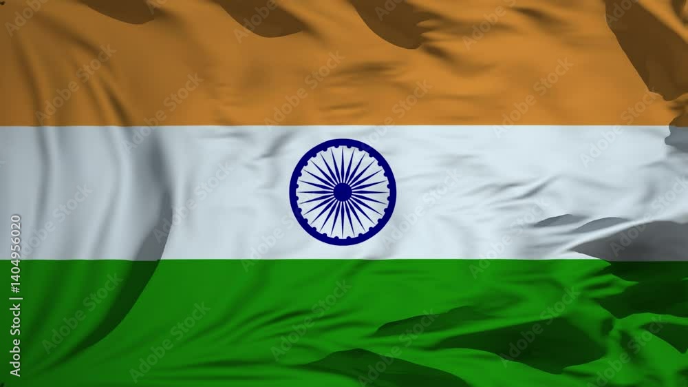 India flag waving in the wind Animation