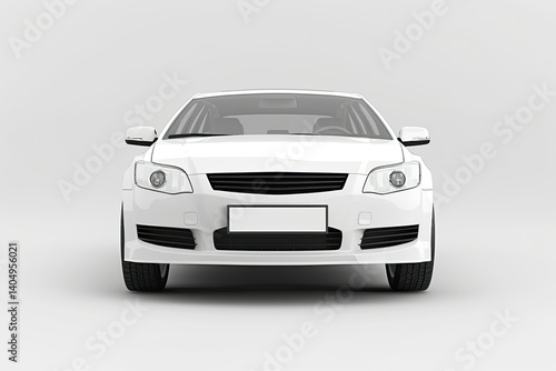 A White Car with the Hood Up and the License Plate on the Front is White