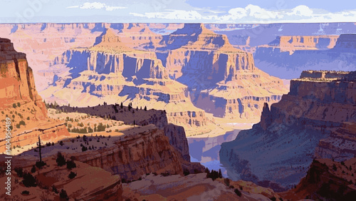 Sunset stone canyon isolated vector illustration svg 