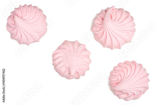 Meringue isolated on a white background, top-down