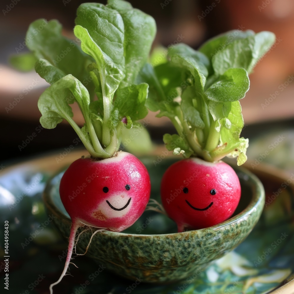 Happy radishes smile.