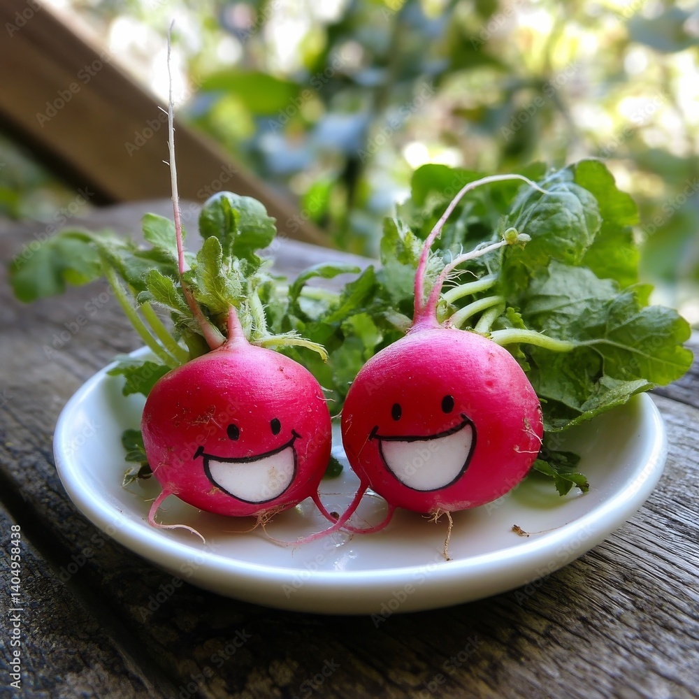 Smiling radishes.
