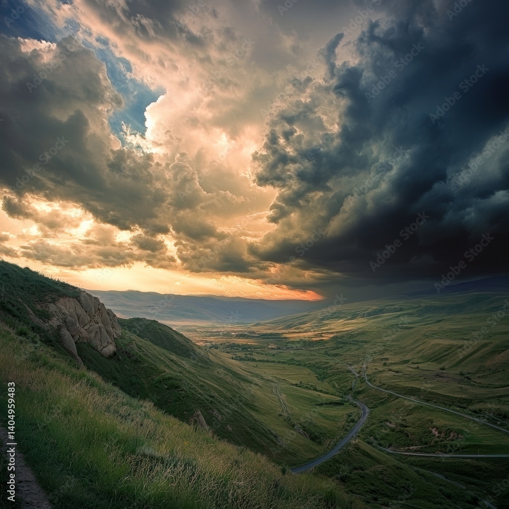 Armenia: Dramatic clouds over stunning landscape.