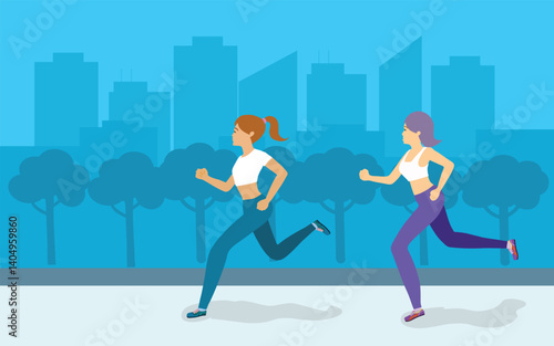 Group of People Characters Running Marathon Distance in Raw. Sport Jogging Competition. Athlete  Sportsmen Run Marathon Sprint Race. Cartoon Flat Vector Illustration