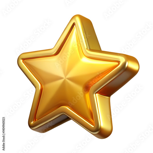 3d golden star on a transparent background