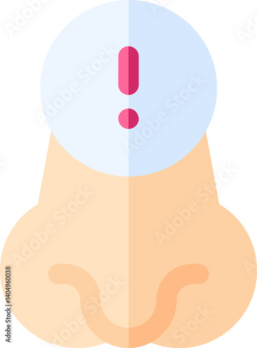 difficulty breathing Illustration on a white background     