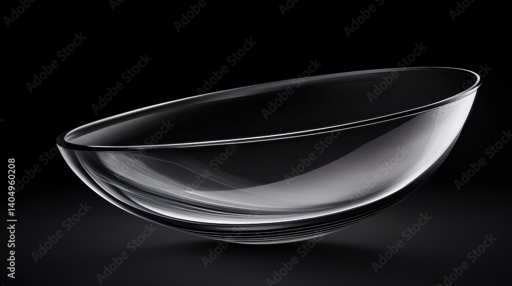 A bowl with a black rim and a white interior sits on a black surface. A bowl with a black rim and a white interior sits on a black surface.