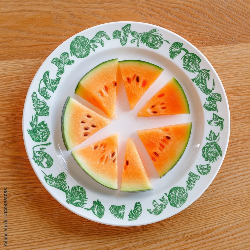 Melon on wood background.