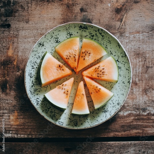 Obraz na płótnie Sliced melon on wood. w salonie