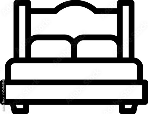 double bed Illustration on a white background     