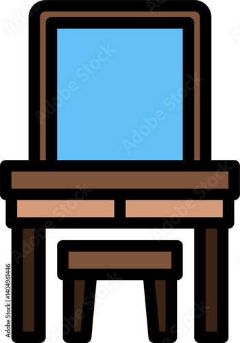 dressing table Illustration on a white background     