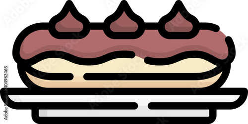 eclair Illustration on a white background   