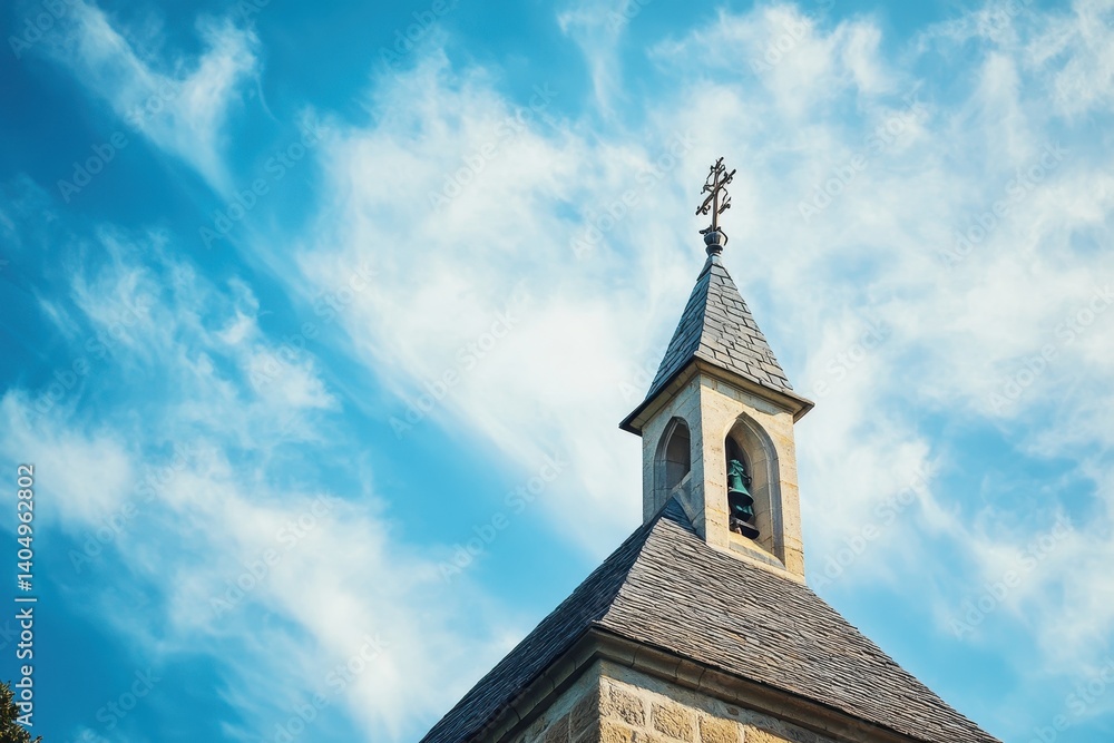 Fototapeta premium Steeple against a vibrant sky