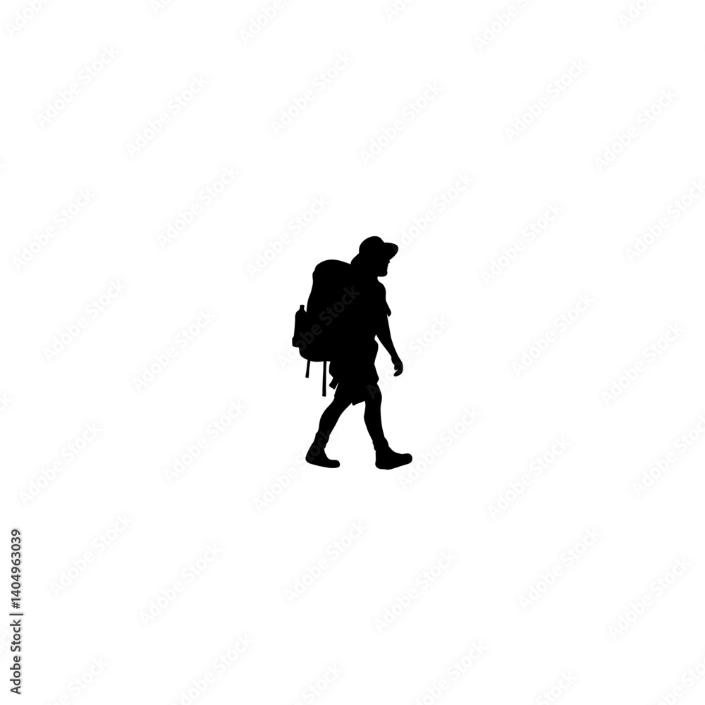 vector hiker on white background vector hiker on white background