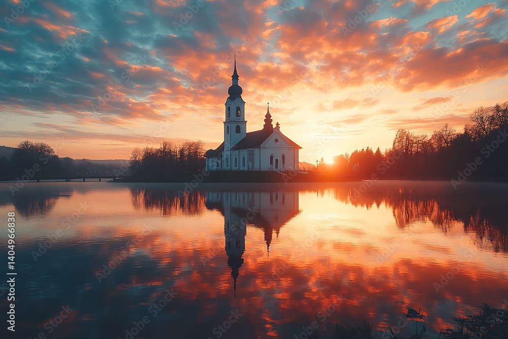 Fototapeta premium Easter sunrise reflection