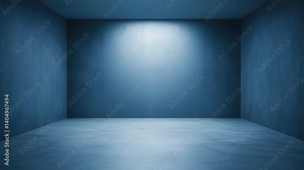 A blue room with a single light source. A blue room with a single light source.