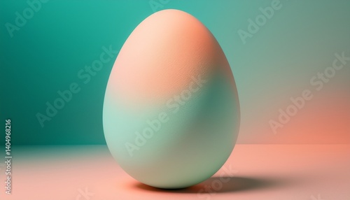 Wallpaper Mural Gradient pastel Easter egg fading from peach to mint green, positioned bottom left with shad Torontodigital.ca