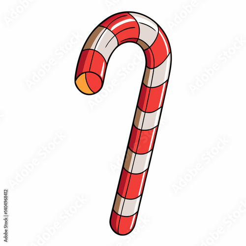 christmas candy cane isolated on white