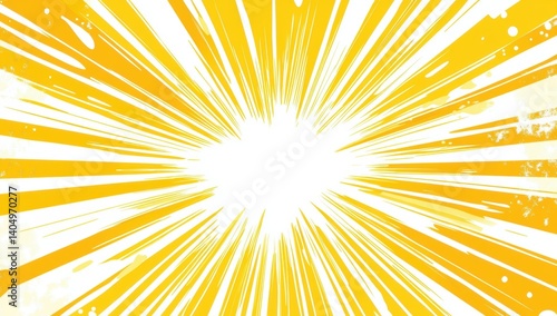 Radiant burst, radiating yellow lines