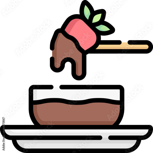 fondue Illustration on a white background    