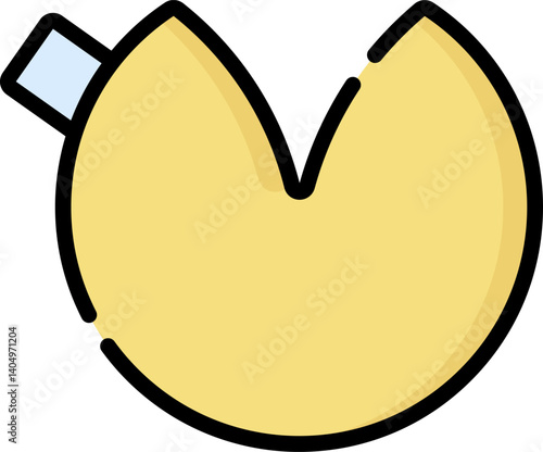 fortune cookie Illustration on a white background     