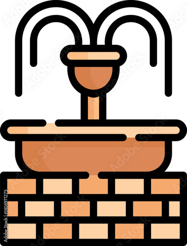 fountain Illustration on a white background   