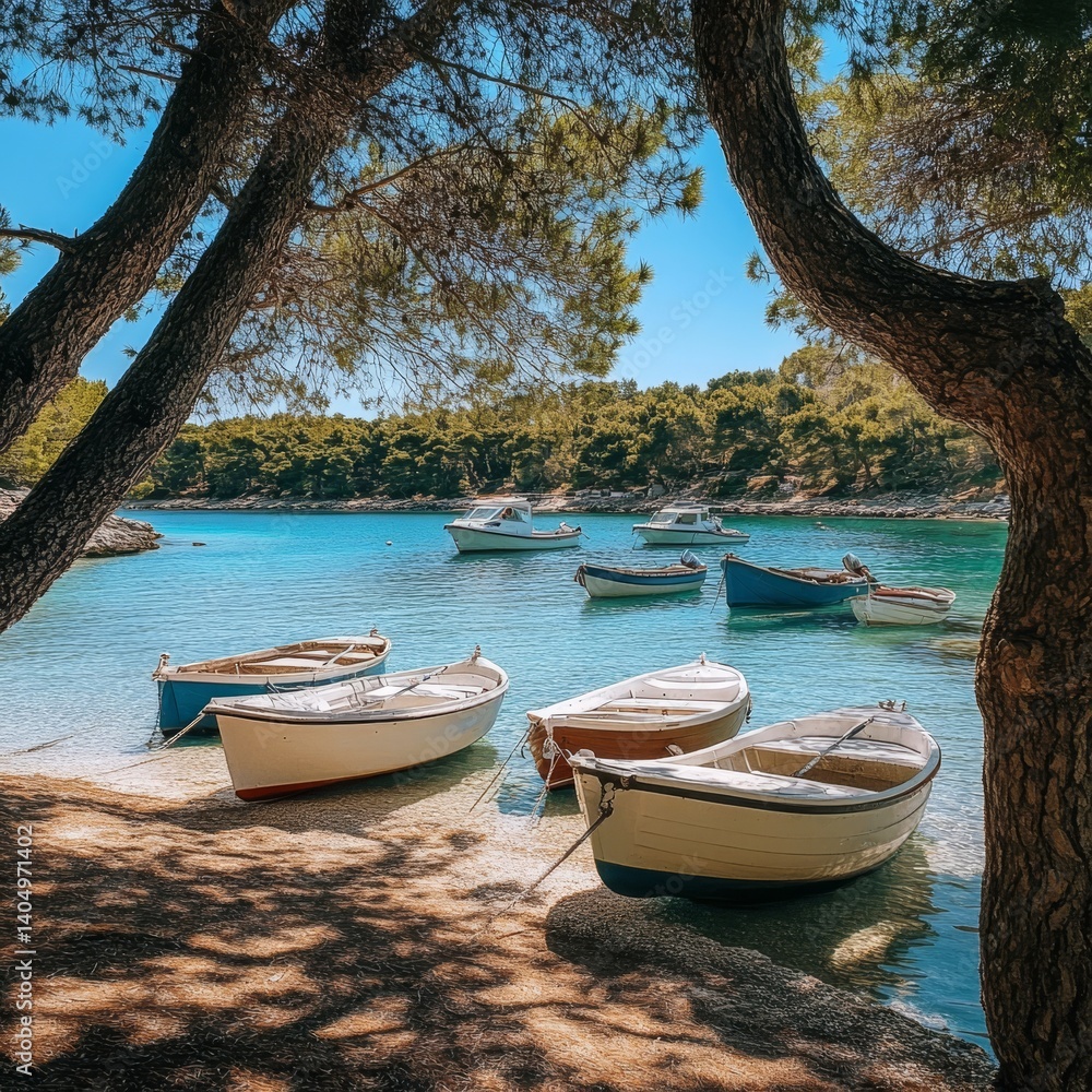 Pula's Valovine Bay: Boats.