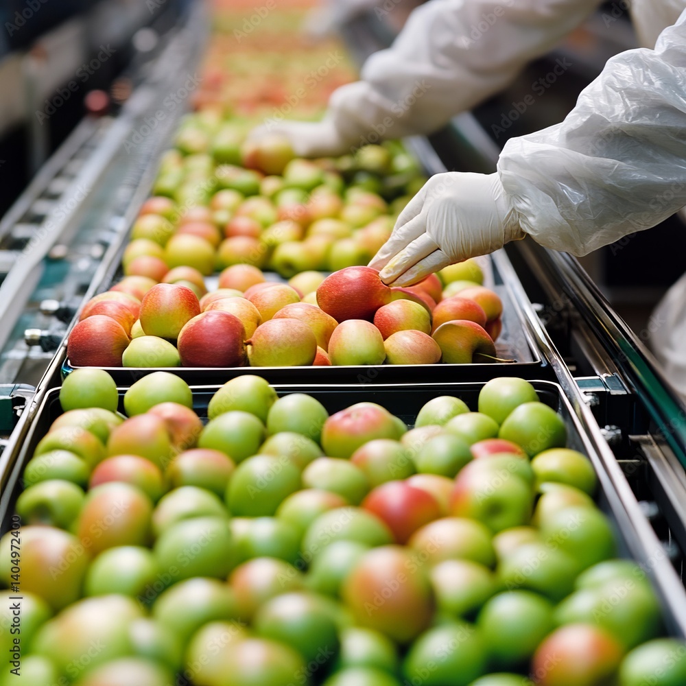 Fruit plant grades apples.