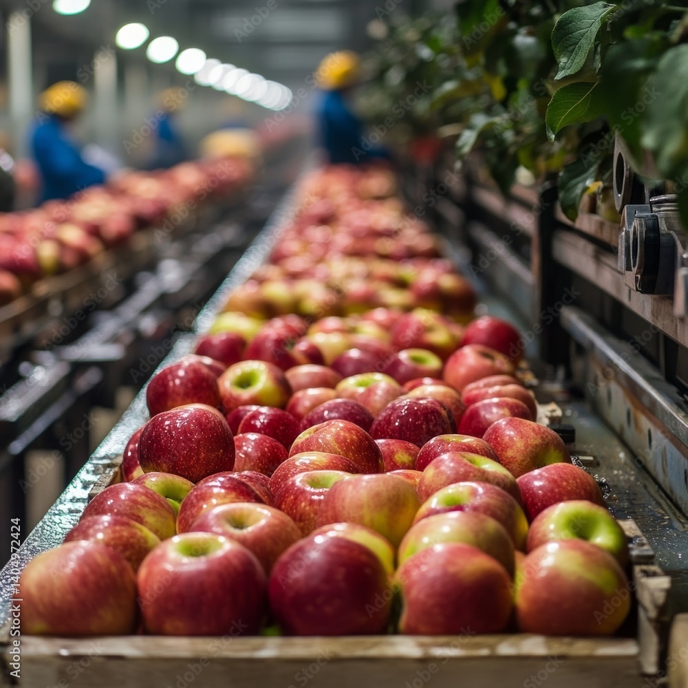 Grading apples at the fruit plant.