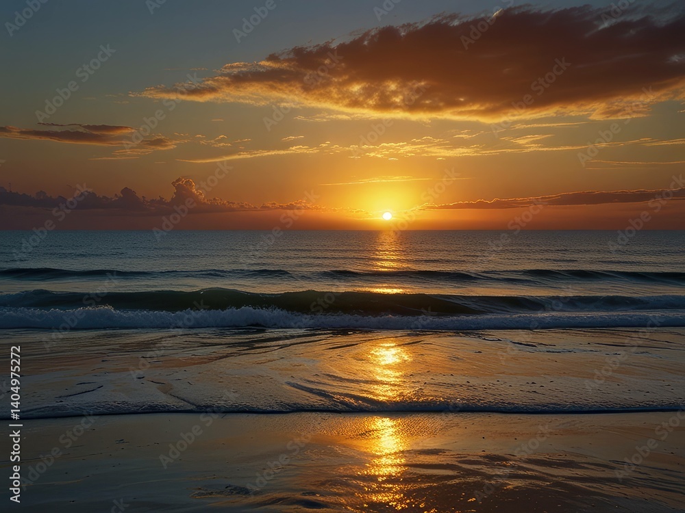 Obraz premium sunset over the beach