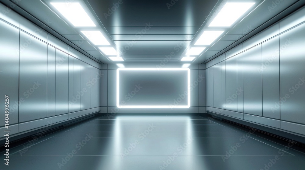 Obraz premium Futuristic Corridor: A Glowing Passageway