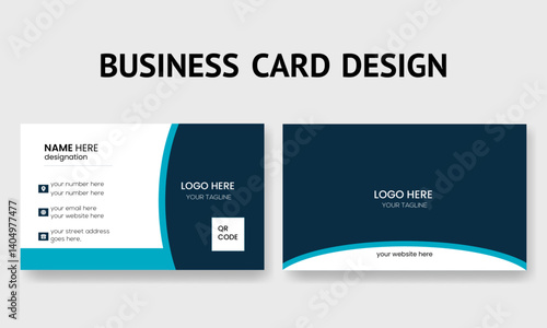 Modern and simple business card design, modern presentation card with company logo vector business card template. 