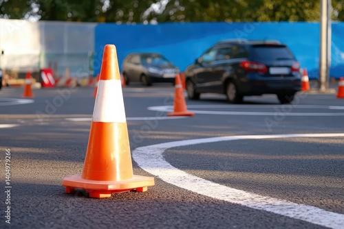 Driving practice with clear traffic on an open road, captured in high-resolution image.