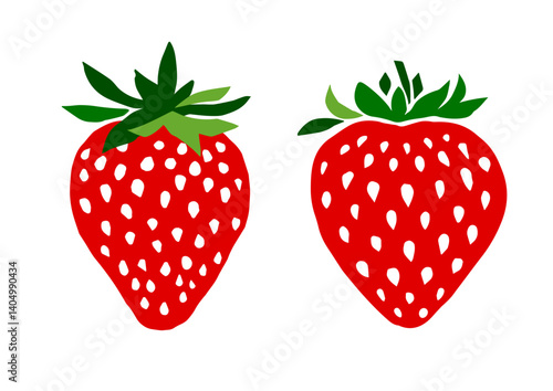 レトロな手描きのいちごイラスト